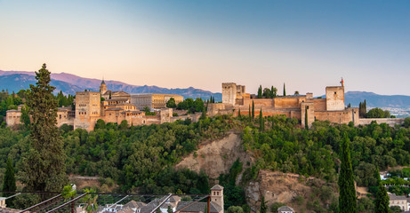 Fototapeta na wymiar The Alhambra palace and fortress located in Granada, Andalusia, Spain