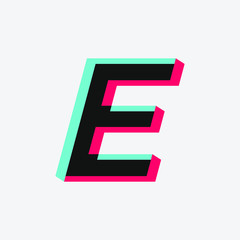 initial letter logo with 3d effect. logo for company. tiktok font