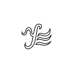 letter y illustration of black stripe wing vector design