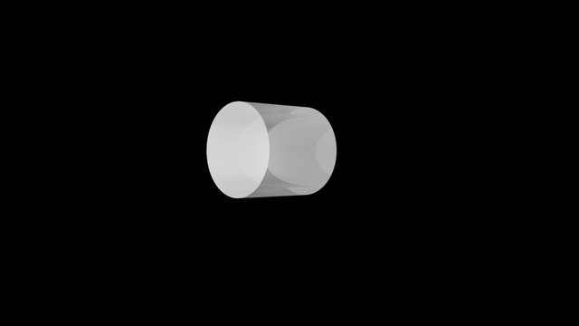 Cylinder rotate horizontally animation 3d on the black background