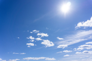 lue sky white clouds in the sky