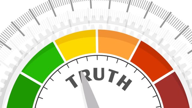 Abstract meter read level of truth result. Color scale with arrow. The measuring device. Colorful infographic gauge element.