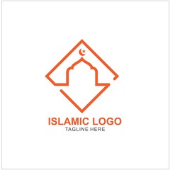 Islamic Logo Design Template. Mosque Icon Design Template