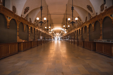 Interior of Krakow Old Town Square Market