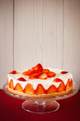 Delicious homemade strawberries cheesecake