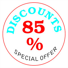 Super Sale poster, banner. Big sale, clearance. 85% off. Vector