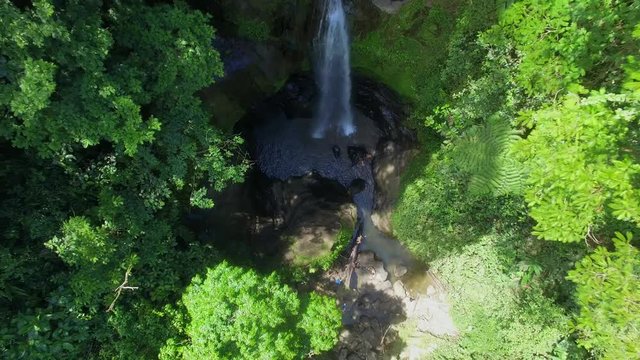 Jungle Waterfall at Gandoca Manzanillo National Wildlife Refuge. Bribri Costa Rica Drone Video