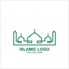 Islamic Logo Design Template. Mosque Icon Design Template