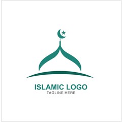 Islamic Logo Design Template. Mosque Icon Design Template