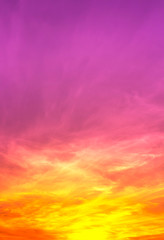 orange and red color light in blurry clouds with purple pink sky,abstract sky background