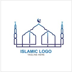 Islamic Logo Design Template. Mosque Icon Design Template