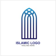 Islamic Logo Design Template. Mosque Icon Design Template