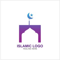 Islamic Logo Design Template. Mosque Icon Design Template
