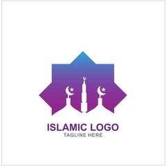 Islamic Logo Design Template. Mosque Icon Design Template