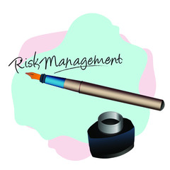Idea of business and market or education, word RISK MANAGEMENT written on white space