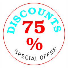 Super Sale poster, banner. Big sale, clearance. 75% off. Vecto