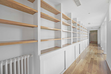 gallery with bookcase