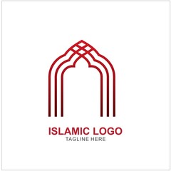 Islamic Logo Design Template. Mosque Icon Design Template