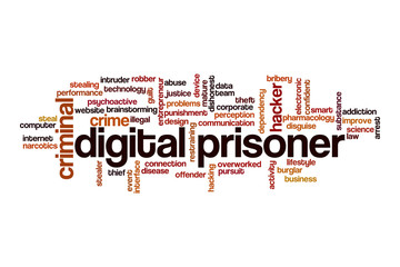 Digital prisoner word cloud concept