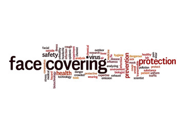 Face covering word cloud concept