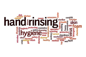 Hand rinsing word cloud concept
