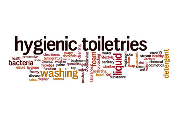 Hygienic tolietries word cloud concept