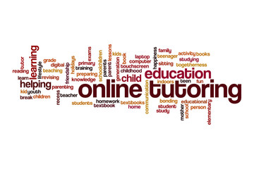 Online tutoring word cloud concept