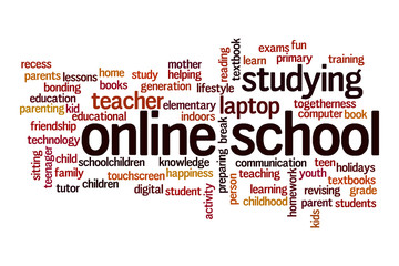 Online school word cloud concept
