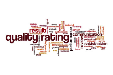 Quality rating word cloud concept