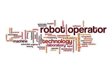 Robot operator word cloud concept