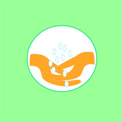 A poster warning of the need to wash your hands frequently and treat with antiseptic during coronavirus. The concept of a dangerous pandemic.