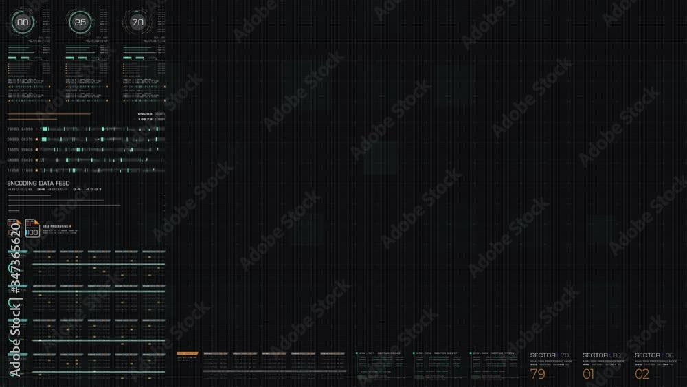 Poster Futuristic motion graphic user interface head up display blank screen template with digital data telemetry information display for graphic overlay