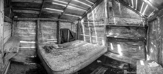 inside an abandoned sheepfold