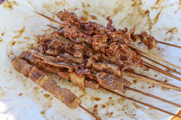 Chinese traditional snack kebab close-up