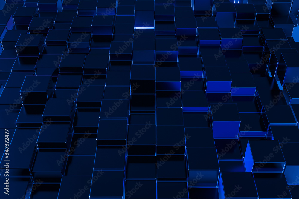 Poster Abstract Cube Particle Background construction block technology computer graphic background,3D illustration