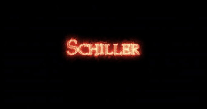 Schiller written with fire. Loop