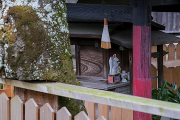 Inari enshrined at a shrine deep in the mountains