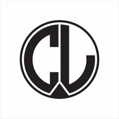 CL Logo monogram circle with piece ribbon style on white background