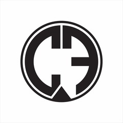 CF Logo monogram circle with piece ribbon style on white background