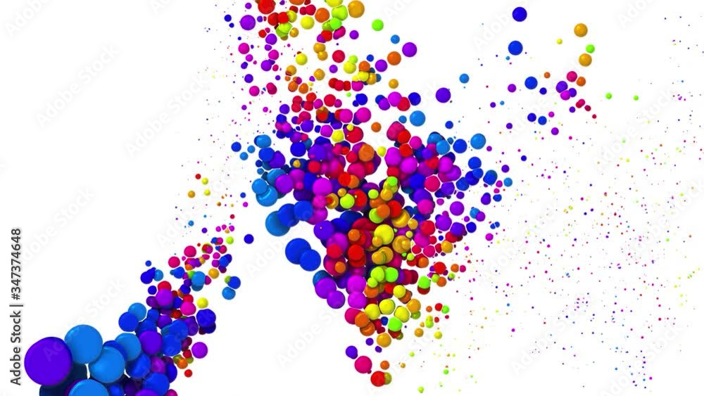 Poster simple colorful background with cheerful particles. 4k looped seamless abstract creative background,