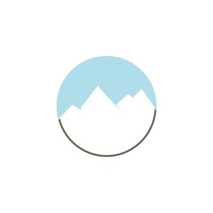 Mountains logo design isolated on white background