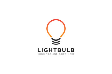 Creative idea bulb logo and icon vector illustration design template