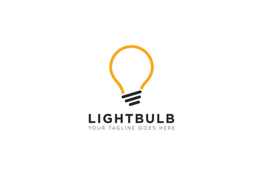 Creative idea bulb logo and icon vector illustration design template