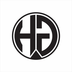Obraz premium HG Logo monogram circle with piece ribbon style on white background