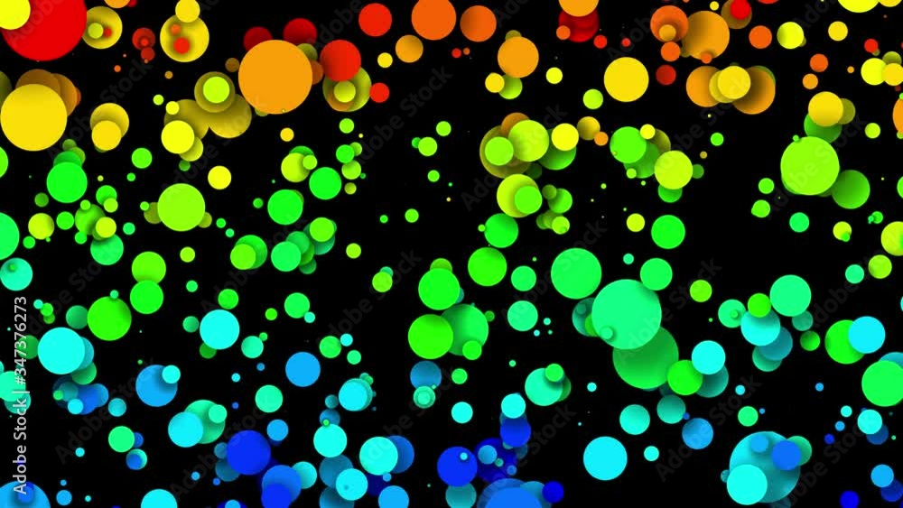 Poster circles decrease and increase in waves. 4k looped seamless abstract background. gradient rainbow col