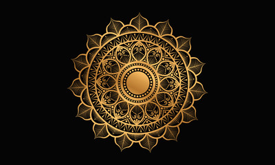 Geometric mandala in golden color