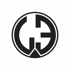 LE Logo monogram circle with piece ribbon style on white background