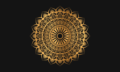 Geometric mandala in golden color