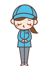 女性スタッフ　お辞儀・謝罪