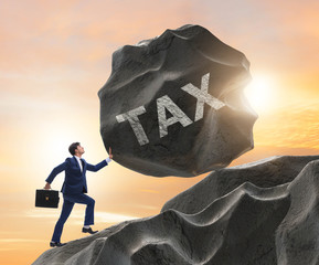 Business concept of tax payments burden